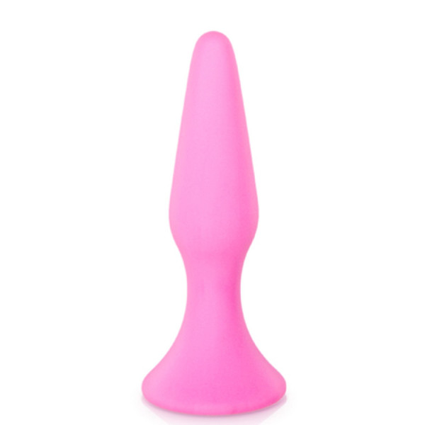 Plug anal ventouse rose moyen base large 